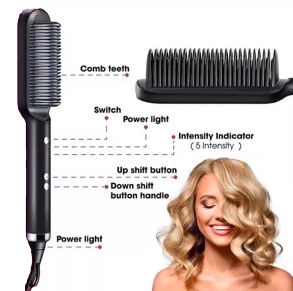 “Peine Alisador 2 en 1 – Cabello Liso y Perfecto al Instante”